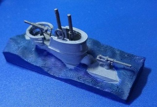 boat surfacé wargaming3d 28mm miniature 3d print model - Mito3D