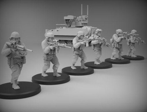 us Ordu askerler m4a1 wargaming3d minyatür savaş oyunları Etiket US asker M4A1 3d print model - Mito3D