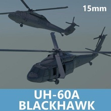uh 60a blackhawk 15mm wargaming3d miniatura wargaming Blackhawk Heli UH 60 60A 3d print model - Mito3D