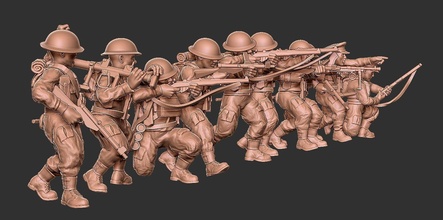 uk soldier squad01 - wargaming3d miniature wargamming 3d print model - Mito3D
