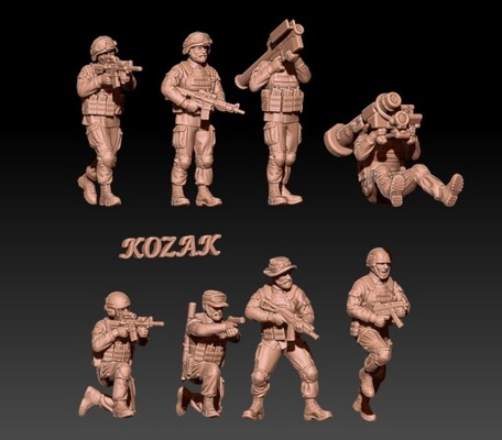 ucraino moderno forze impostato 1 wargaming3d 3d stampabili storicamente accurato etichetta miniatura wargaming 3d print model - Mito3D