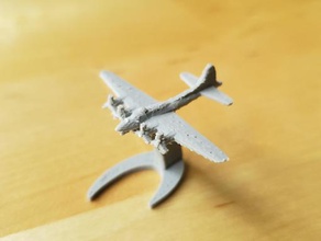 us b-17 flying fortress bomber - wargaming3d 28mm miniature 1 900th scale model certain elements not 3d print model - Mito3D