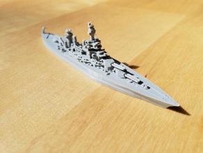 us colorado-class battleship - wargaming3d 28mm miniature 1 1800th scale model certain elements not 3d print model - Mito3D