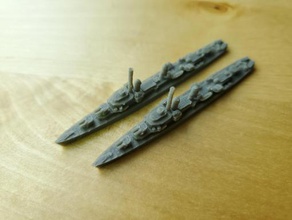 us gearing-class destroyer - wargaming3d 28mm miniature 1 1800th scale model certain elements not 3d print model - Mito3D