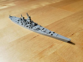 us iowa-class battleship - wargaming3d 28mm miniature 1 1800th scale model certain elements not 3d print model - Mito3D