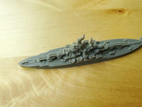 us nevada-class battleship - wargaming3d 28mm miniature 1 1800th scale model certain elements not 3d print model - Mito3D