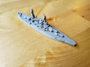 us pennsylvania-class battleship - wargaming3d 28mm miniature 1 1800th scale model certain elements not 3d print model - Mito3D