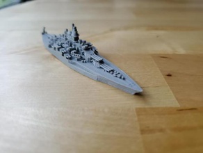 us tennessee-class battleship - wargaming3d 28mm miniature 1 1800th scale model certain elements not 3d print model - Mito3D