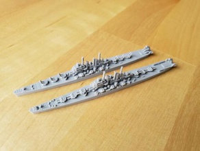 us worcester-class cruiser - wargaming3d 28mm miniature 1 1800th scale model certain elements not 3d print model - Mito3D