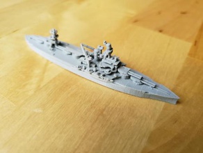 us wyoming-class battleship - wargaming3d 28mm miniature 1 1800th scale model certain elements not 3d print model - Mito3D