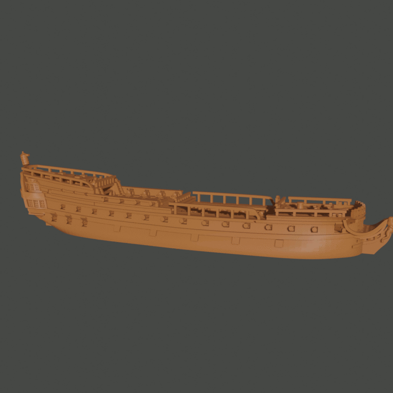 uss bonhomme Richard 44 armas 1779 wargaming3d miniatura jogos guerra 3D print model - Mito3D