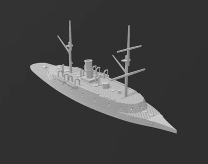 uss dunderberg rochambeau - wargaming3d Categories: 1:600, 1:700, 1571-1862: Age of Sail, Sail american civil war franco-prussian ironclad union miniature wargamming 3d print model - Mito3D