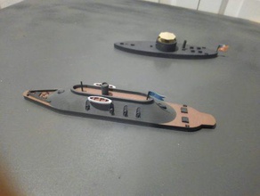 uss monitor vs css virginia - wargaming3d 28mm miniature 6 knts 100 hull 2x 11in dahlgren guns large size 45 turn 150 7in brooke rifles 2 64in 6x 9in huge 30 3d print model - Mito3D