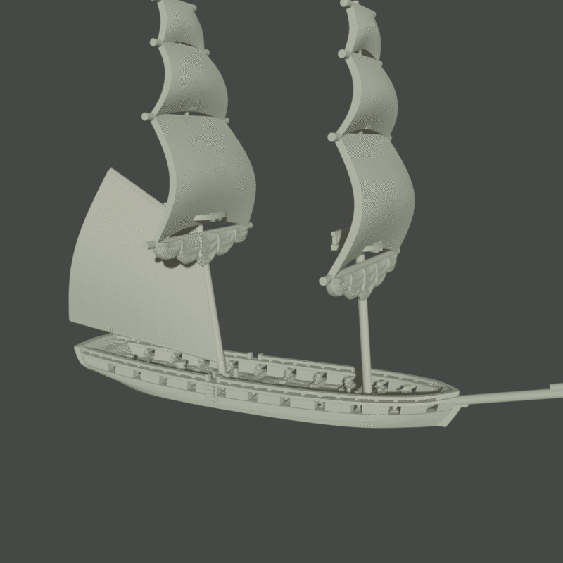uss niagara 20 guns 1813-1820 - wargaming3d miniature wargamming 3D print model - Mito3D