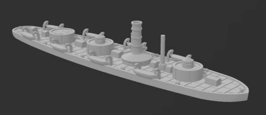 uss roanoke wargaming3d 1 600 700 1571 1862 años of vela americano civil guerra acorazado unión miniatura juego 3d print model - Mito3D