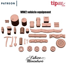 vehicles equipment & stowage pack - 28mm wargaming3d miniature wargamming stowage, truck, vehicle 3d print model - Mito3D
