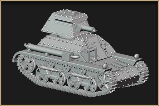 vickers light tank mkii 15mm - wargaming3d 28mm miniature 3D print model - Mito3D