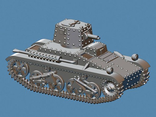 vickers light tank mkiii dutchman - wargaming3d 28mm miniature 3D print model - Mito3D