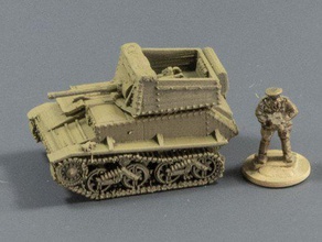 vickers light tank mkv 2 pdr - wargaming3d 28mm miniature latter half 1930s experiments were made mounting pounder anti-tank gun open-topped box turret create would later known destroyer have had advantages being relatively cheap small easily concealable quite fast its time arguably best atg existence then however been very vulnerable return fire virtually anything heavier than machine-gun not taken up british army never went into production that's no reason model if only scenarios comes separate stls three components plug hull 3d print model - Mito3D