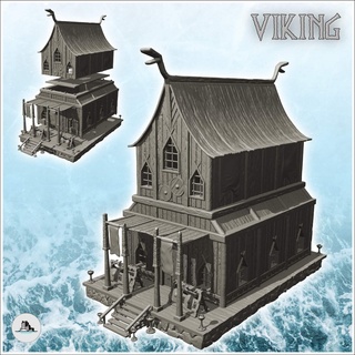 viking arsenal calcul Plate forme Colonnes 3 wargaming3d architecture bâtiment scandinave paysage table terrain viking miniature wargaming 3d print model - Mito3D