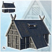 viking building large thatched roof window 8 - wargaming3d miniature wargamming Architecture, building, Dark Age, medieval, miniatures, north, scandanavian, scenery, tabletop, terrain, 3d print model - Mito3D
