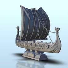 viking Drakkar savaş uzun gemi 1 wargaming3d minyatür oyunları yaş of Sigmar Amerika Amerikan Batı mimari cıvata aksiyon ödül avcılar Bina Kaliforniya Kovboy dekor alevler 3d print model - Mito3D