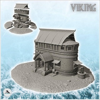 viking Palácio ampla marquise 10 wargaming3d arquitetura construção escandinavo cenário tampo mesa terreno miniatura jogos guerra 3d print model - Mito3D