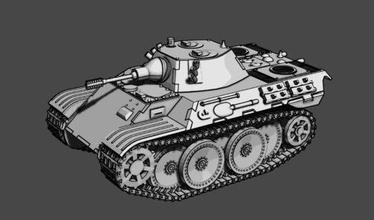 vk1602 leopard scout tank - wargaming3d miniature wargamming autocannon, leopard, light tank, scout, 3d print model - Mito3D