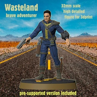 wasteland brave adventurer - wargaming3d Categories: DIGITAL STL FILES, Uncategorized 32mm apoc board game post post-apocalypse warfare wargame miniature wargamming 3d print model - Mito3D