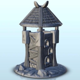 watchtower wood stone 4 - wargaming3d Categories: 1:100 / 15mm, 1:56 28mm, 1:72 & 1:76 20mm, 1700-1900: Horse Musket, 500-1500: Medieval, DIGITAL STL FILES, Terrain, Terrain accessories age architecture building dark european fantasy game house medieval middle miniatures rose scenery tabletop terrain traditionnal village war wargame miniature wargamming 3d print model - Mito3D