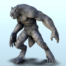 werewolf + pre-supported version 4 - wargaming3d miniature wargamming Age of Sigmar, character, Fantasy, fiction, figure, game, heroic, hobbit, lord the rings, mini, miniatures, resin, rpg, scenery, sla, squad, statue, warhammer 3d print model - Mito3D