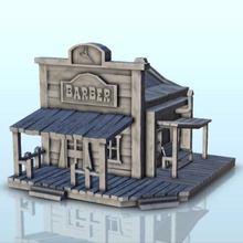 batı berber Dükkan gölgelik Bank 10 wargaming3d minyatür savaş oyunları aksesuarlarAltı silah yaş nın nin mimari Siyah su inşa etmek Bina inşaat tasarım çaresizler yapı uzak rakamlar oyun oyunlar 3d print model - Mito3D