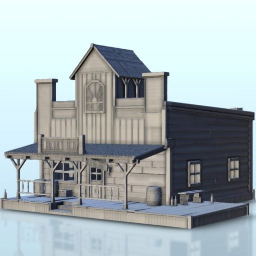 selvaggio ovest nero gatto taverna wargaming3d miniatura wargaming età of Sigmar America americano architettura Acqua nera bullone azione generosità cacciatori Edificio California Cowboy arredamento Disperato 3D print model - Mito3D