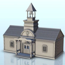 vahşi batı kilise çan kule wargaming3d minyatür savaş oyunları yaş of Sigmar Amerika Amerikan Batı mimari Siyah su cıvata aksiyon ödül avcılar Bina Kaliforniya Kovboy dekor çaresiz 3d print model - Mito3D