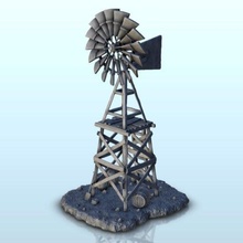 windmill pumping wood 14 - wargaming3d miniature wargamming Architecture, building, desperados, fars, house, lawmen, miniatures, modern, old, saloon, scenery, terrain, texas, wargame, west, Western, wild 3d print model - Mito3D