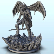 winged demon lord horns - wargaming3d miniature wargamming Accessories, age, beast, chaos, character, dark, darkness, deamon, devil, figure, figures, figurine, games, mini, miniatures, necro, resin, rpg, scenery, sla, squad, statue, tabletop, terrain, warhammer, zombie 3d print model - Mito3D