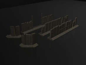 Odun çit wargaming3d minyatür savaş oyunları manzara zemin tahta orman 3d print model - Mito3D