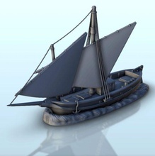 ahşap yelkenli çift direk temel 5 wargaming3d minyatür savaş oyunları angkor Asya tekne Budist tapınak şakak mabet top Çin Çince Konfüçyüsçülük rıhtım dojo hanedan Doğu balıkçı 3d print model - Mito3D