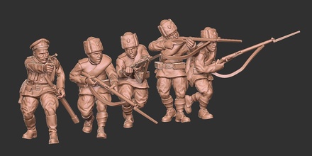 ww1 Rusça squad03 wargaming3d minyatür savaş oyunları 3d print model - Mito3D