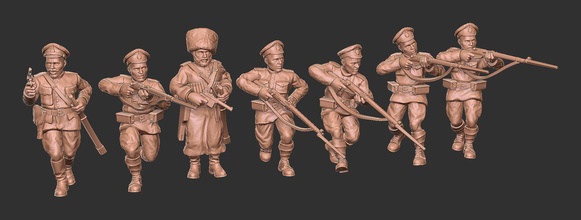 ww1 russian squad05 - wargaming3d miniature wargamming 3d print model - Mito3D