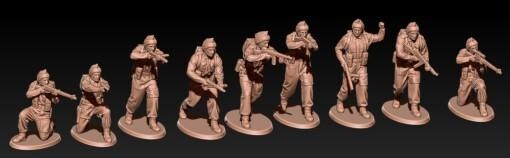ww2 british commandos - wargaming3d Category: DIGITAL STL FILES miniature wargamming 3d print model - Mito3D