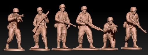 ww2 german paratroopers - wargaming3d Category: DIGITAL STL FILES tag miniature wargamming 3d print model - Mito3D