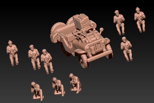 ww2 sas equipaggio jeep Willy wargaming3d Categoria digitale stl File etichetta miniatura wargaming 3D print model - Mito3D