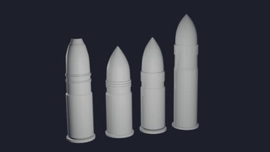 wwi wwii shells 28mm - wargaming3d miniature wargamming : 1:56 / 28mm, shell, WW1, ww2 3d print model - Mito3D