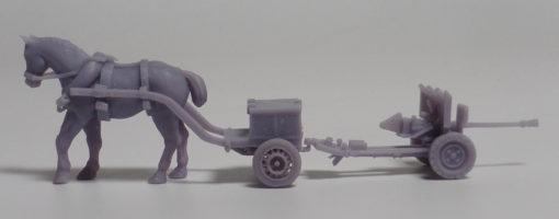 wwii french horse drawn infantry sa34 25mm gun limber 1 56 scale - wargaming3d miniature wargamming : 1:56 / 28mm, 1/56, bolt action, army, Northern Europe, WWII 3d print model - Mito3D