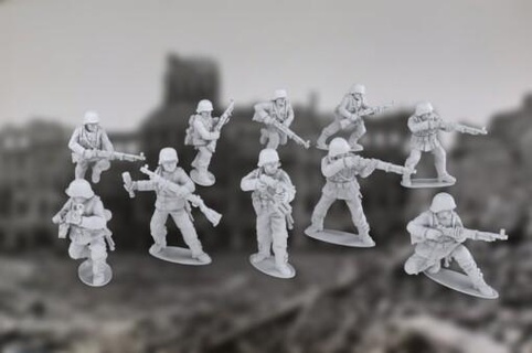 wwii german infantry - wargaming3d Categories: 1939-1945: WW2, WWII, DIGITAL STL FILES, Germany 1 56 28mm bolt action warlord games miniature wargamming 3d print model - Mito3D