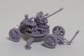wwii russian 37mm aa gun crewed & deployed wheeled carriage 1-56 scale - wargaming3d miniature wargamming : 1:56 / 28mm, 1:56, bolt action, korean war, soviet army, WWII 3d print model - Mito3D