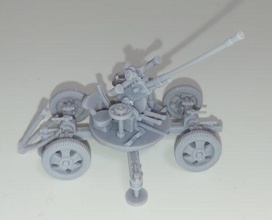 wwii russian 37mm aa gun deployed wheeled carriage 1-56 scale - wargaming3d miniature wargamming : 1:56 / 28mm, 1:56, bolt action, korean war, soviet army, WWII 3d print model - Mito3D