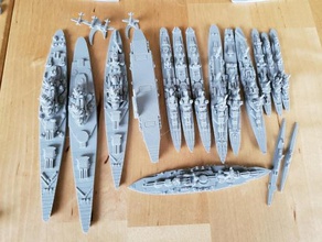 wwii warship french collection - wargaming3d 28mm miniature 1 1800 900 scale naval aircraft models 3d print model - Mito3D