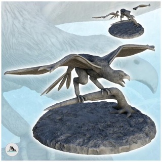 yi qi dinosaurio 7 wargaming3d base figura fósil jurásico Parque lagartija miniatura parque prehistoria escala estatua juego guerra 3d print model - Mito3D